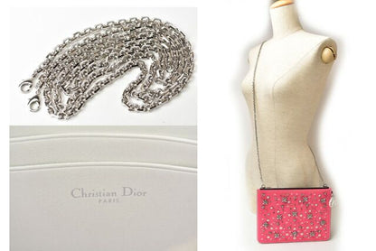 Christian Dior Chain Shoulder Bag Clutch Bag Pouch Christian Dior Bag Rhinestone