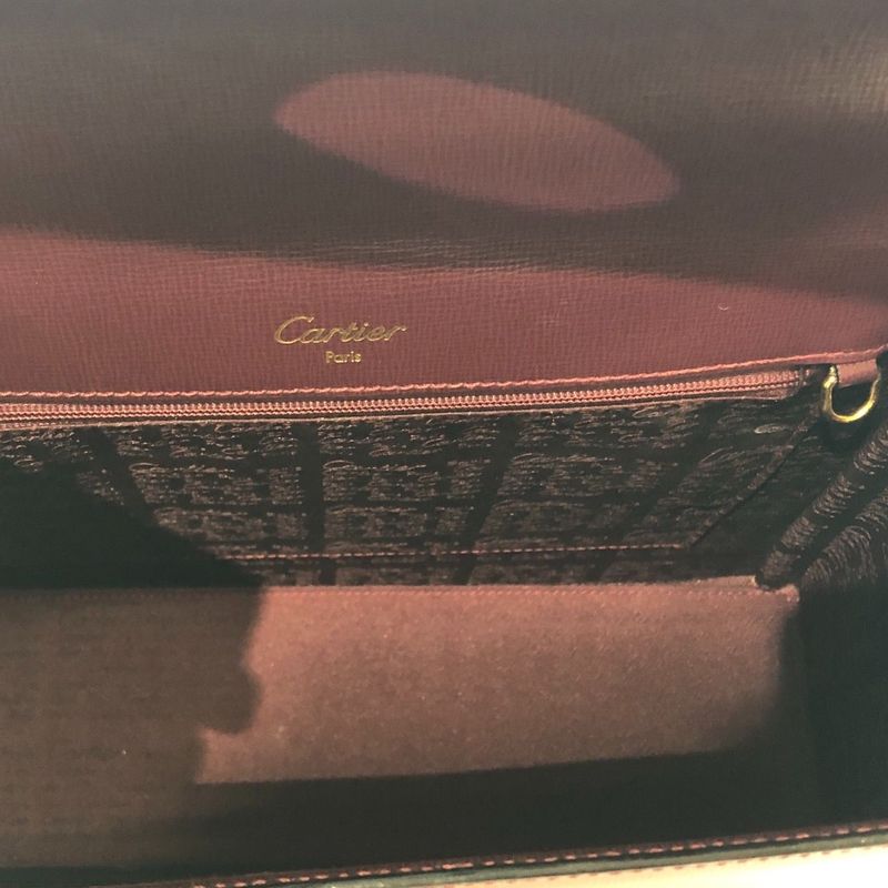 Cartier Mastline Handbag Turnlock Red Leather Ladies Preowned 005787