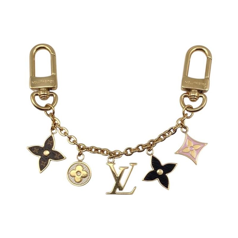Louis Vuitton Bag Charm Chain Spring Street M01188 Monogram Flower Epi Gold