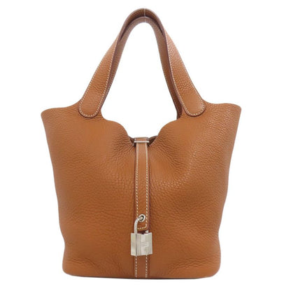 Hermes Picotin Lock MM Gold Silver Hardware Handbag Taurillon Women