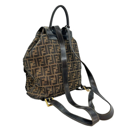 Fendi Zucca Pattern Canvas And Leather Women's Backpack And Daypack