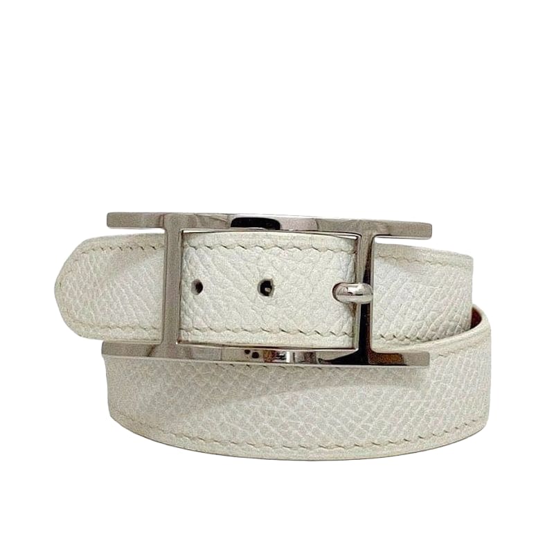 Hermes Bracelet Be Api White Excellent Condition Bracelet Leather Togo Preowned
