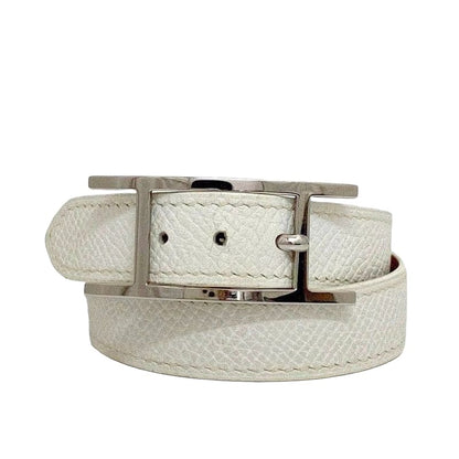 Hermes Bracelet Be Api White Excellent Condition Bracelet Leather Togo Preowned
