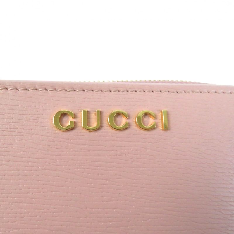Gucci 772639 Script Mini Wallet With Logo Hardware Leather Bifold Wallet Light