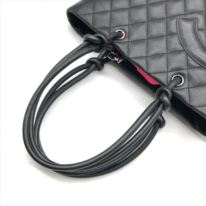 Chanel CC Logo Cambon Leather Tote Black