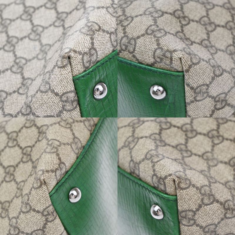 Gucci Tote Bag GG PVC Leather Green 83ka926