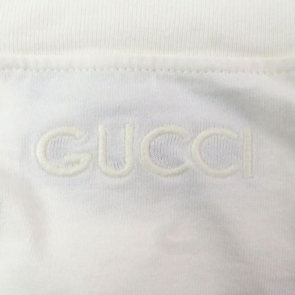 Gucci 768441 Webline Logo Embroidery Cotton Jersey Long Sleeve T-shirt White M