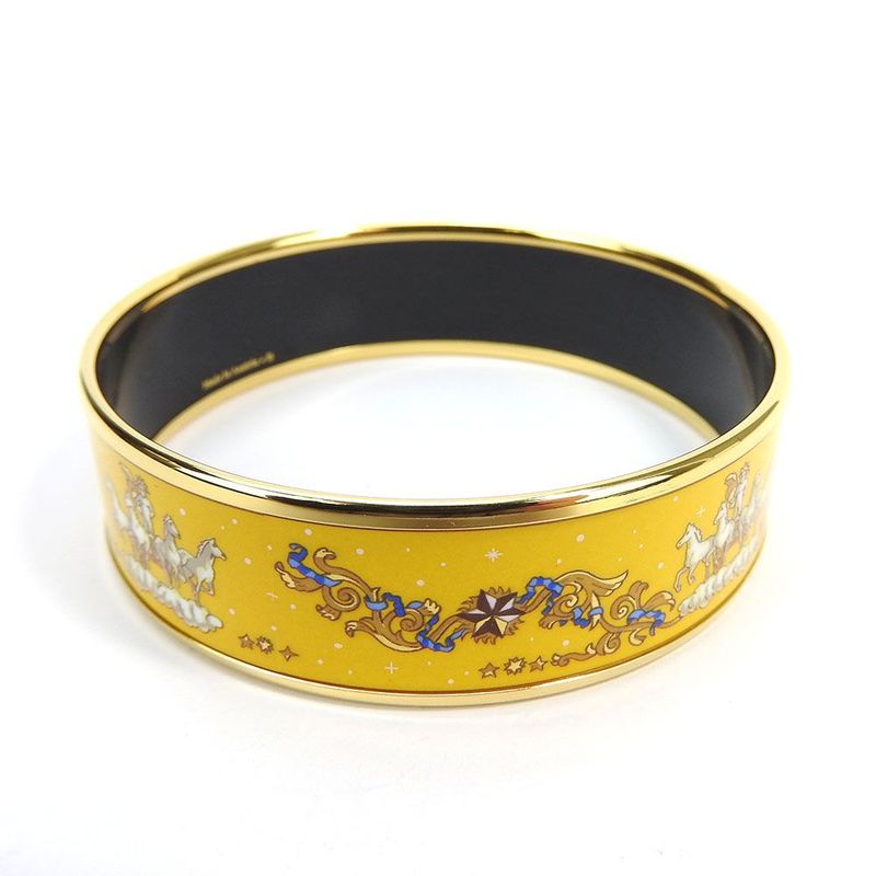 Hermes Emile Bangle Bracelet Accessory Jewelry Small Item Cloisonne Plated GP