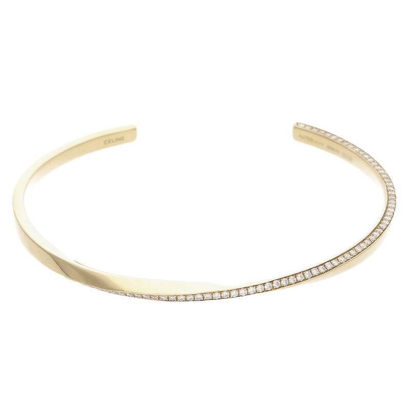 Celine Torsion 18K Yellow Gold Diamond Bangle Ladies