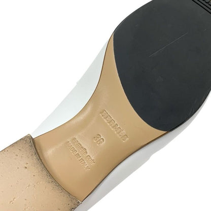 Hermes Royale Loafer Leather Shoes Leather White Beige White Silver Moccasin