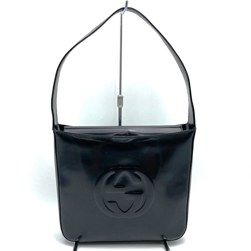 Gucci 000 1046 0506 Shoulder Bag One Shoulder Black Enamel Leather Women