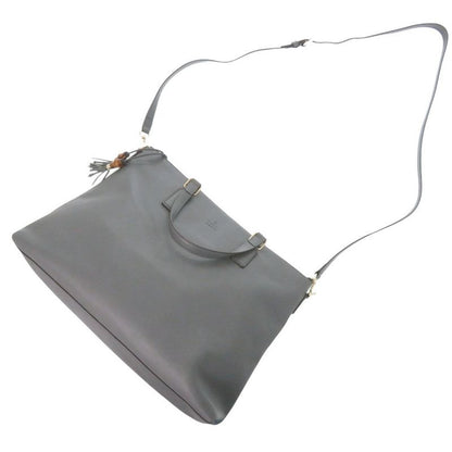Gucci Bamboo 365345 Leather Grey Tote Bag 0835 Gucci