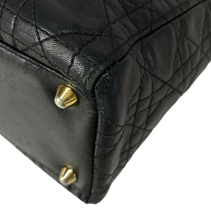 Dior/christian Dior Handbag Lady Dior Large Bag Black Leather