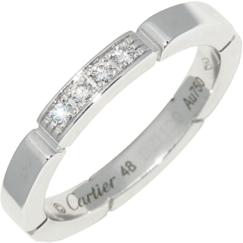 Cartier Ring 18K White Gold Diamond 4P (005ct) Mayon Panthère Wedding Ring
