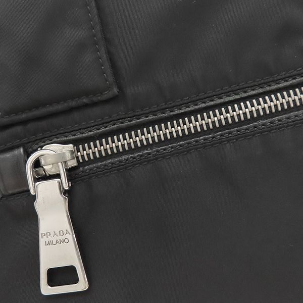 Prada 2way Bag Camouflage Reversible Triangle Logo Nylon Khaki X Black Silver