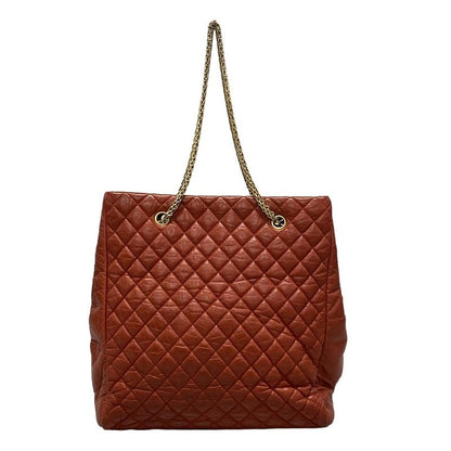 Chanel Matelasse Red Mademoiselle Chain Vintage Gold Hardware Leather Tote Bag
