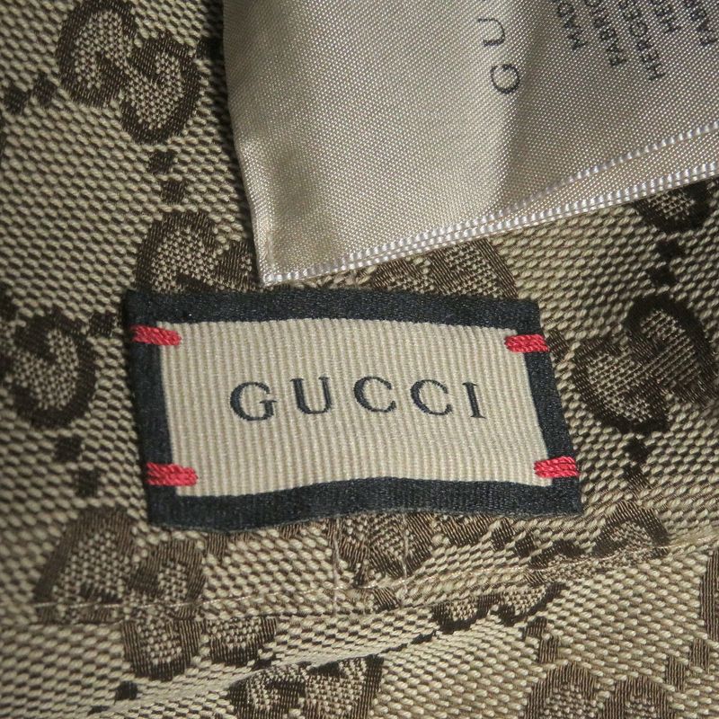 Gucci 700851 Wool Linen Logo Leather Patches Check With GG Allover Pattern