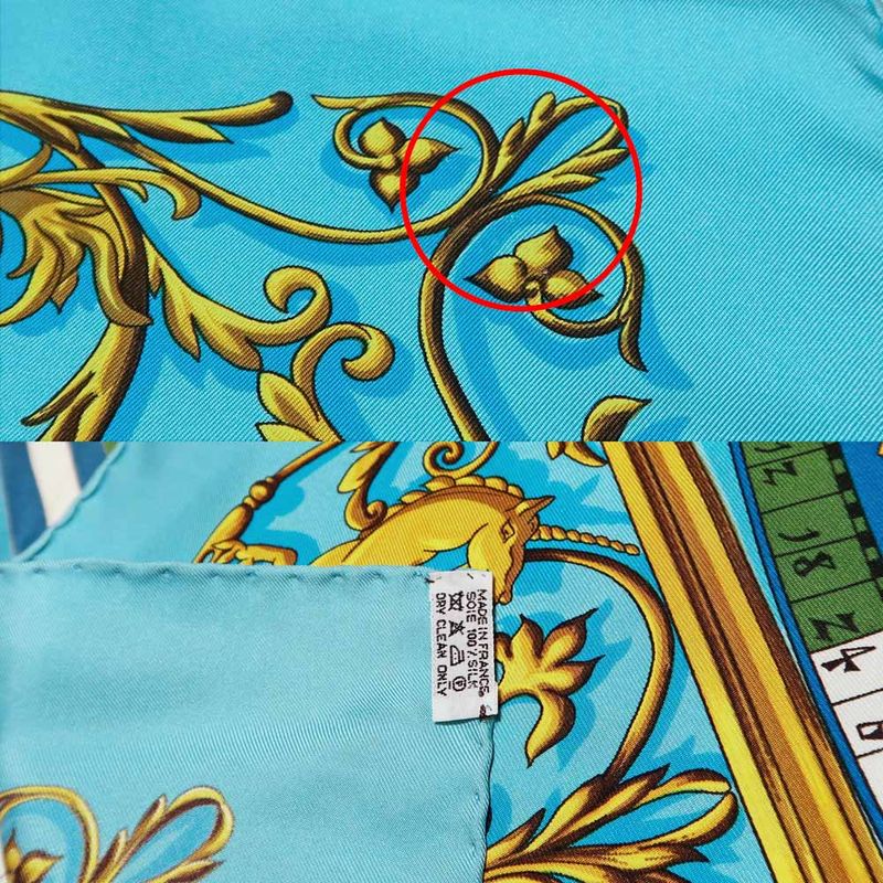 Hermes Carre 90 Scarf DIES ET HORE Astrology 100% Silk Blue - Cleaned