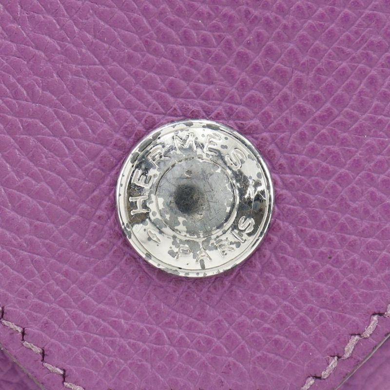 Hermes Le Van Cattle Vaux Epson Purple □ Ladies Coin Case