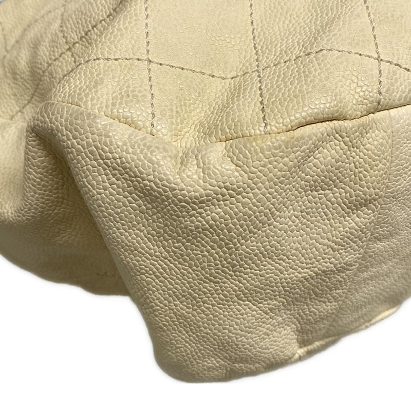 Chanel Tote Bag Matelasse Beige Chain Shoulder/vintage Silver Hardware