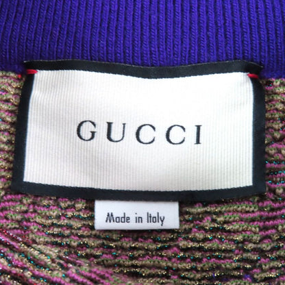 Gucci 606084 Wool Cotton GG Floral Design Lamé Yarn Knit Tight Skirt Multicolor