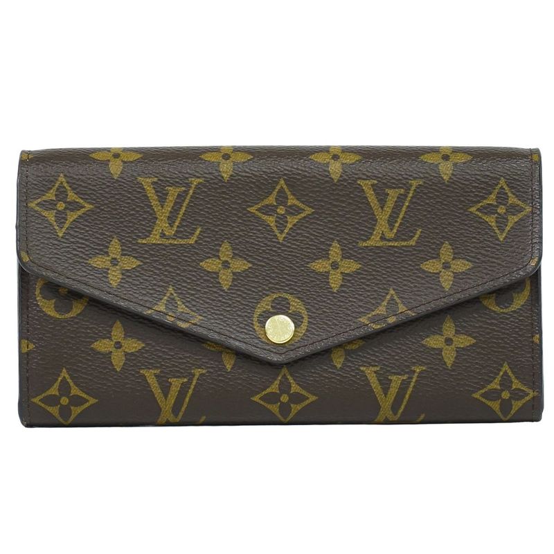 Authentic Louis Vuitton LV Portefeuille Sarah Monogram Long Wallet Brown M62235