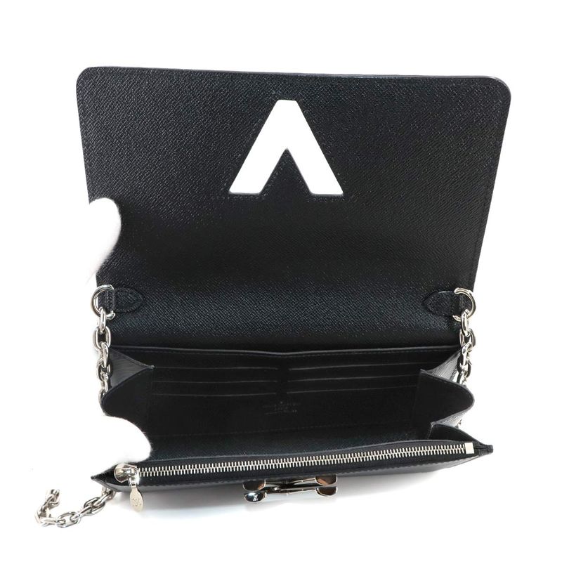 Louis Vuitton LV Stories Epi Portefeuille Twisted Chain Wallet Foldable Long