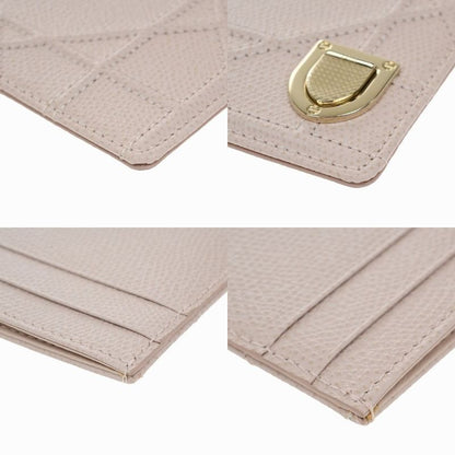 Christian DIOR Card Case Pink Leather Cannage 62ka738