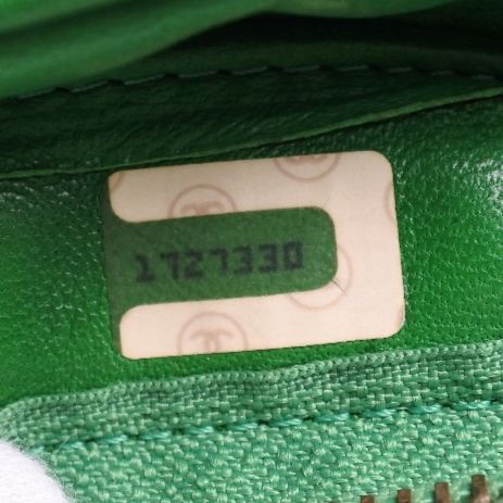 Chanel Chain Shoulder Fringe Lambskin Green Women's Shoulder Bag