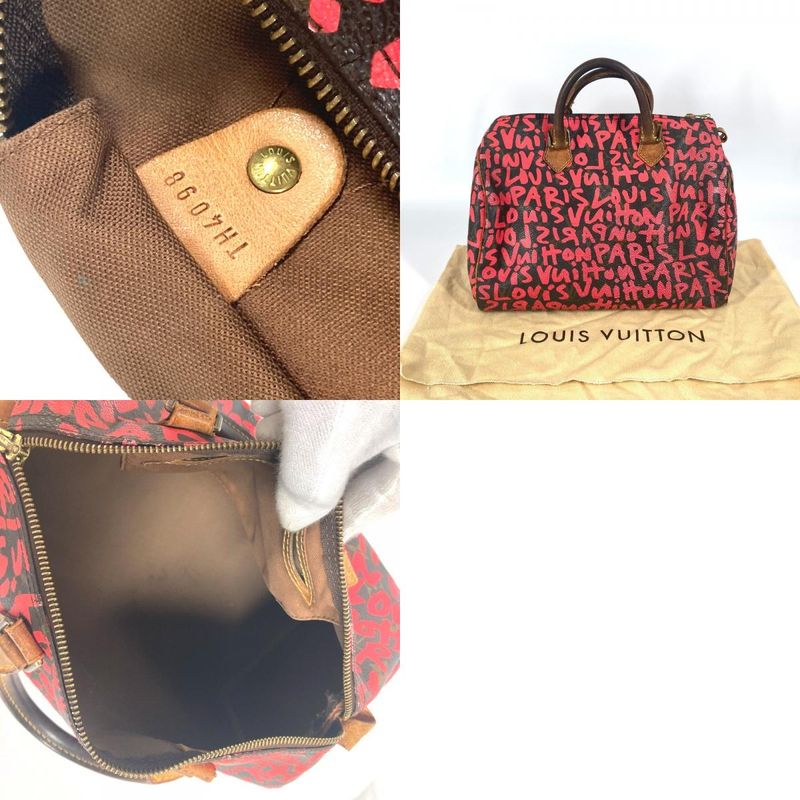 Louis Vuitton Speedy 30 M93704 Monogram Graffiti Canvas Fuchsia Pink