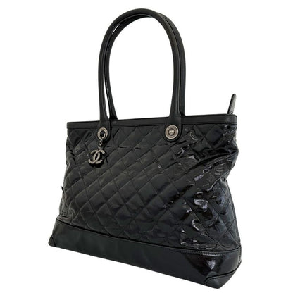Chanel Matelasse Cambon Patent Leather Black Women's Tote Bag