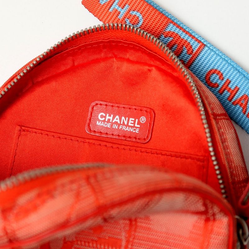 Chanel New Travel Line Accessory Pouch Round Shape CC Logo Coco Mark Made In