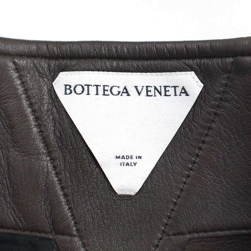 Bottega Veneta 21aw High Waist Lamb Leather Pants 669371 V17b0 Brown 38