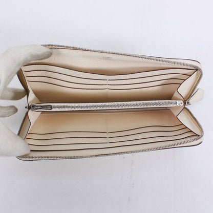 Hermes Azap Long Classic Machete Vaux Epson Off White Wallet Silver