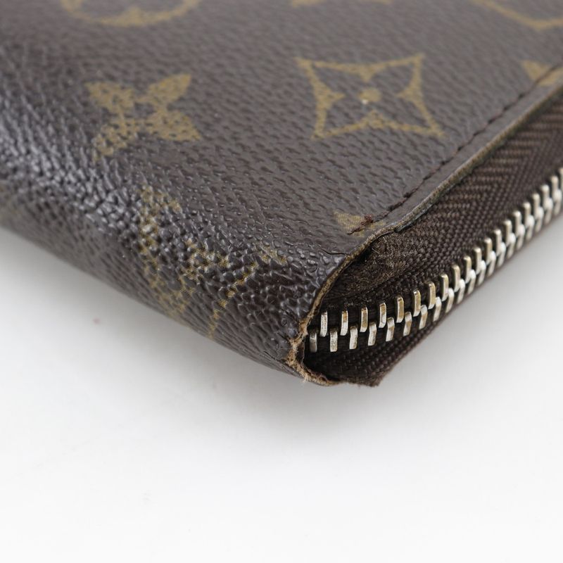 Louis Vuitton Zippy Wallet M42616 Monogram Canvas Brown Ca0096 Unisex Long