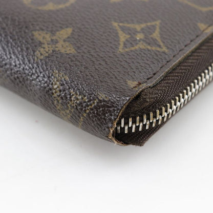 Louis Vuitton Zippy Wallet M42616 Monogram Canvas Brown Ca0096 Unisex Long