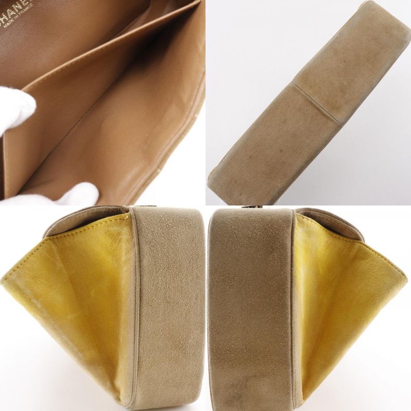 Chanel Chocobar One Handle Suede Brown/yellow Women's Handbag