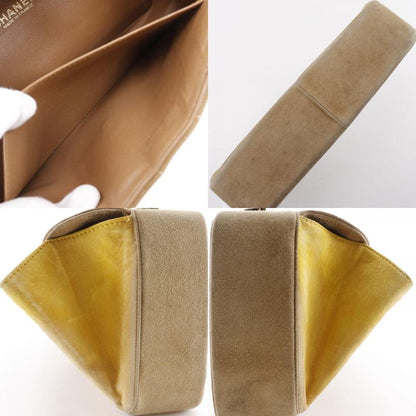 Chanel Chocobar One Handle Suede Brown/yellow Women's Handbag