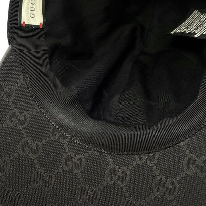 Gucci Hat Baseball Cap 200035 XL Size Original GG Canvas Black Gucci