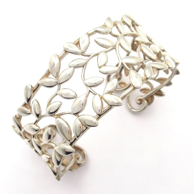 Tiffany & Co Bangle In Olive Leaf Silver By Paloma Picasso