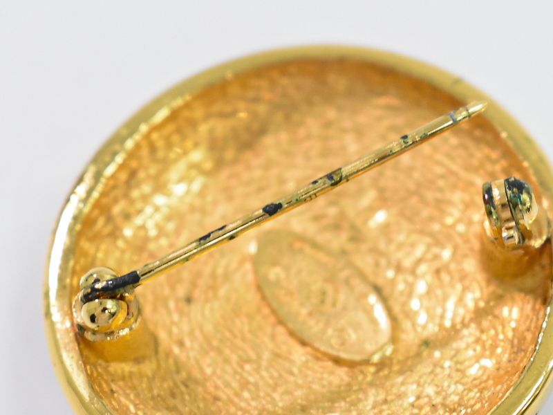 Authentic Chanel Coco Mark Brooch GP Gold Plated Coco Mark Accessories Jewelry