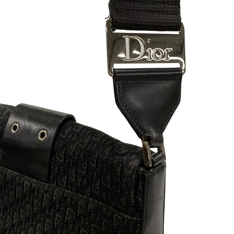 Dior/christian Dior Shoulder Bag Street Chictrotter Black And Gray Leather