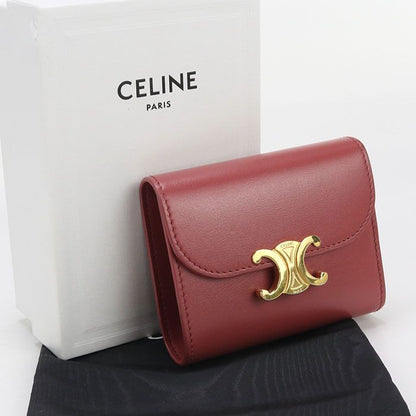 Celine Small Flap Wallet Triomphe 10d78 3DPV Tri-fold Wallet Calf Womens