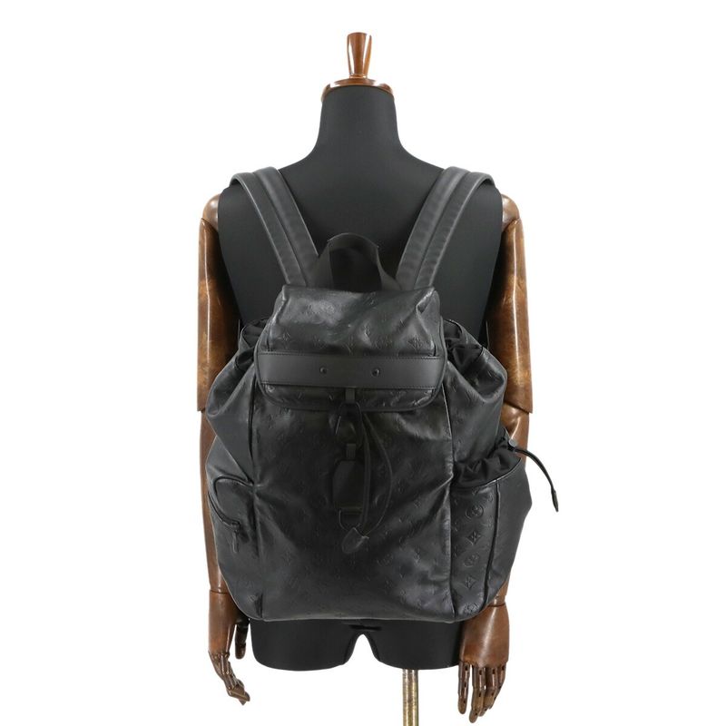 Louis Vuitton Monogram Shadow Discabas Lee Backpack Leather Black M43680 RFID