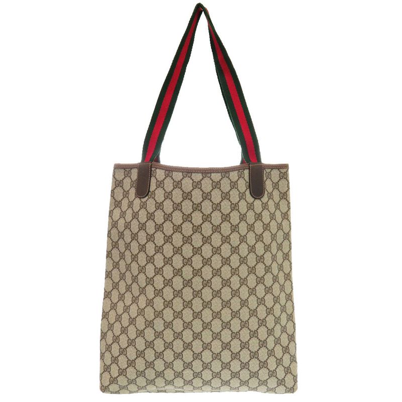 Gucci Old Gucci Sherry GG 39 002 4487 PVC Canvas Beige Tote Bag 1656 Gucci