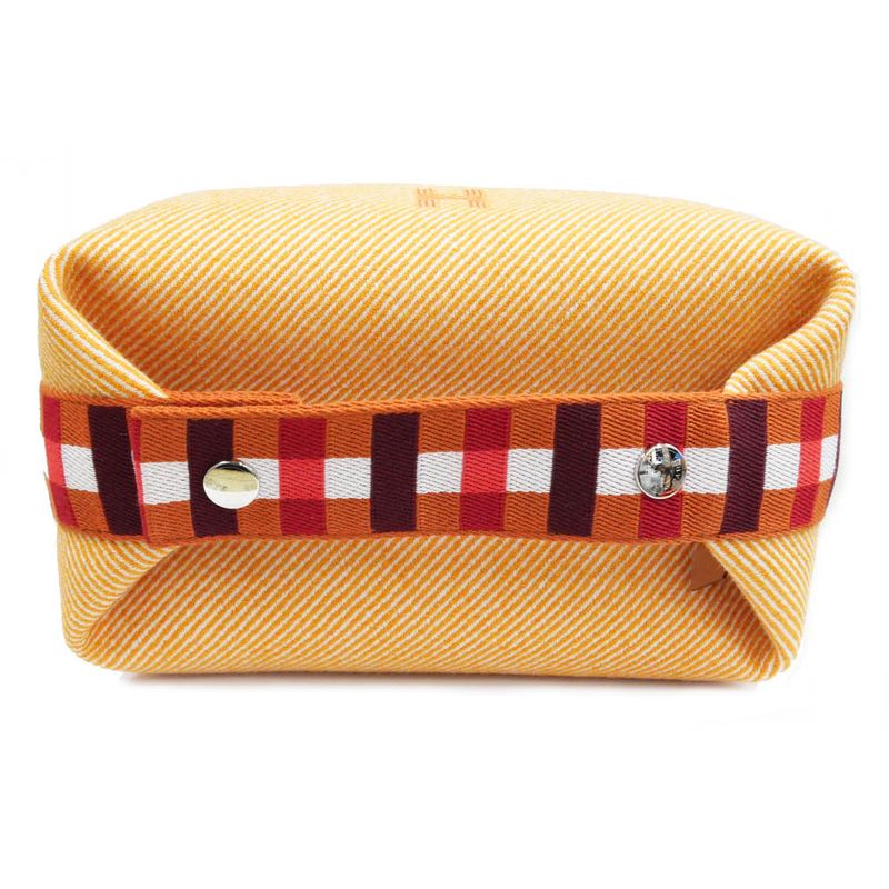 Hermes Brid A Black PM Au-carre Handbag Pouch Faube Orange Ladies Unused