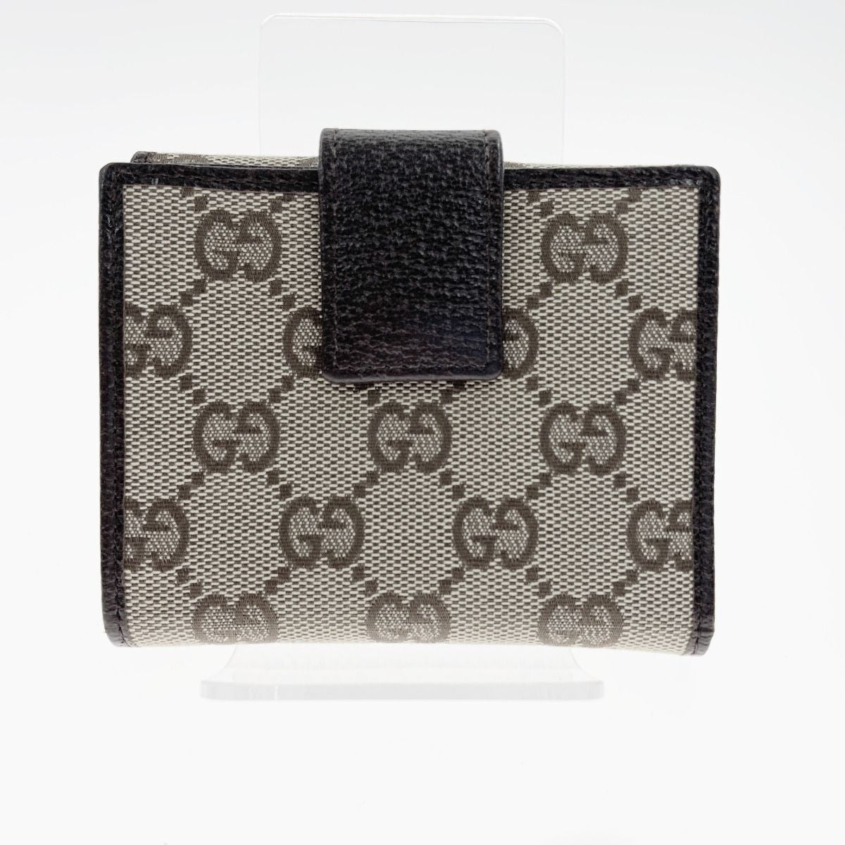 Gucci GG Canvas Compact Wallet W Hook Bifold Wallet 112716 Beige