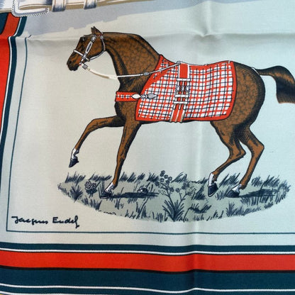 Hermes Carre 90 Couvertures ET Tenues Horsehair Silk Scarf Multicolor