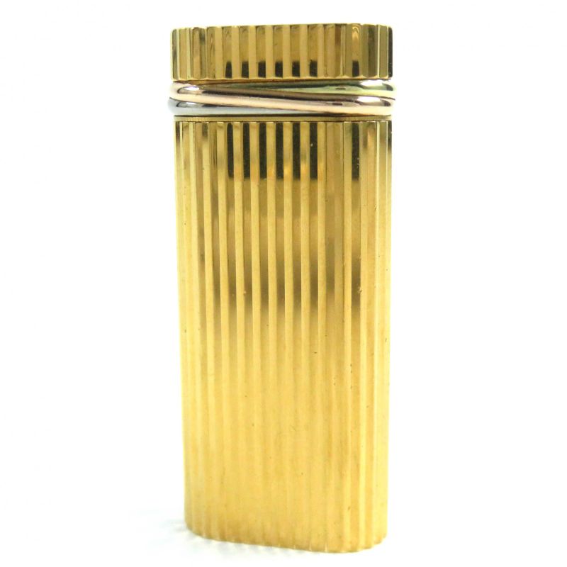 Cartier New Shape Short Trinity Oval Stripe Gas Lighter Smoking