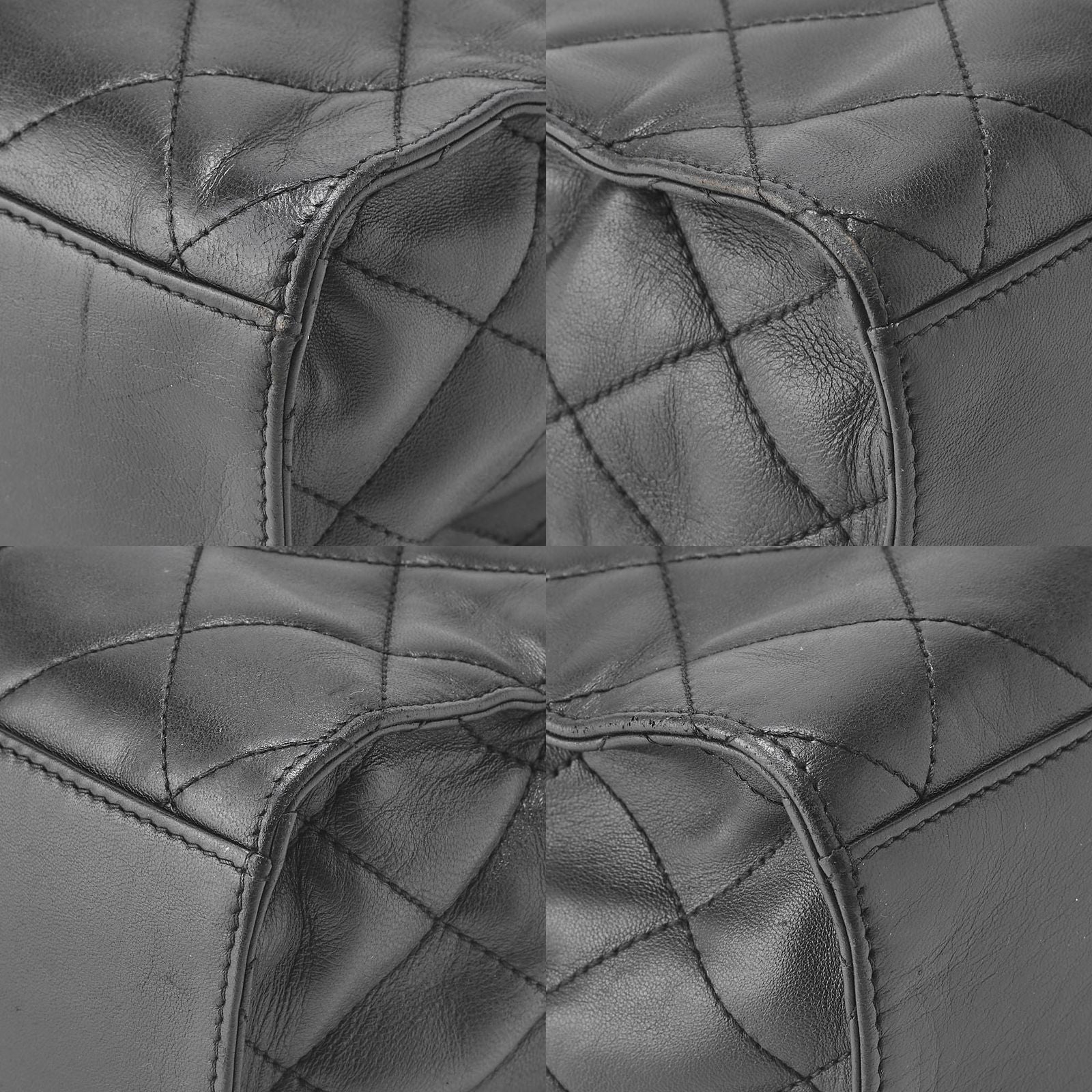 Chanel Shoulder Bag Matelasse Turnlock Lambskin Silver Hardware Black Women's